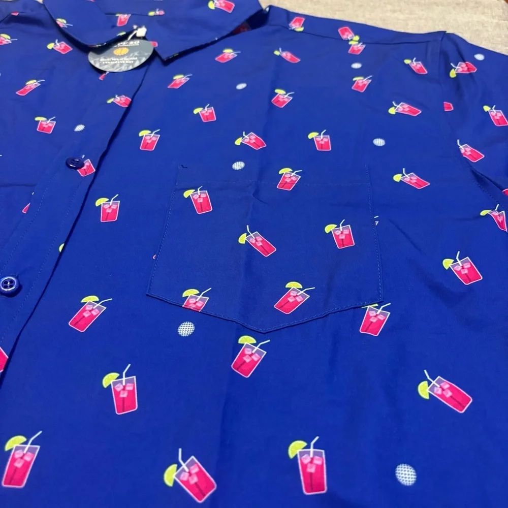 LRD Men's Novelty Casual Button Down Shirt Short Sleeve Dress Shirt - Picture 6 of 10